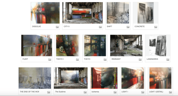 contact sheet of paintings